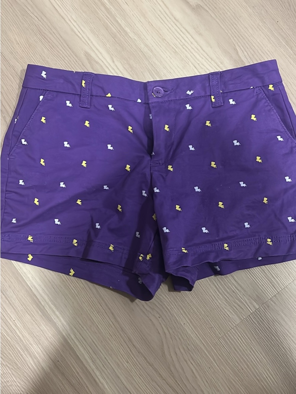 Magellan Outdoors Purple Printed Chino Bermuda Shorts